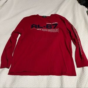 Vintage polo jeans long sleeve tshirt size large